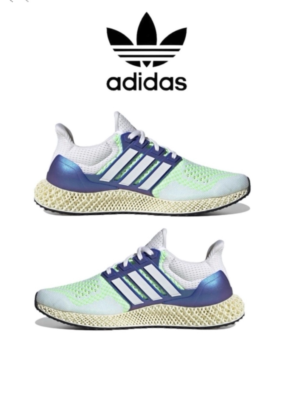 Adidas Mens Ultra 4D Running Sneaker Gym Shoe White Sonic Ink GZ1590‎ Size 6